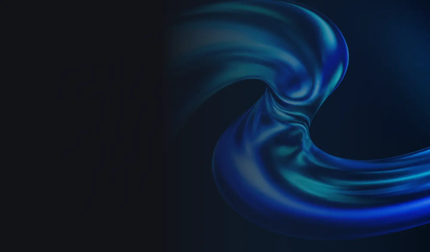 Abstract cobalt-blue flowing waves